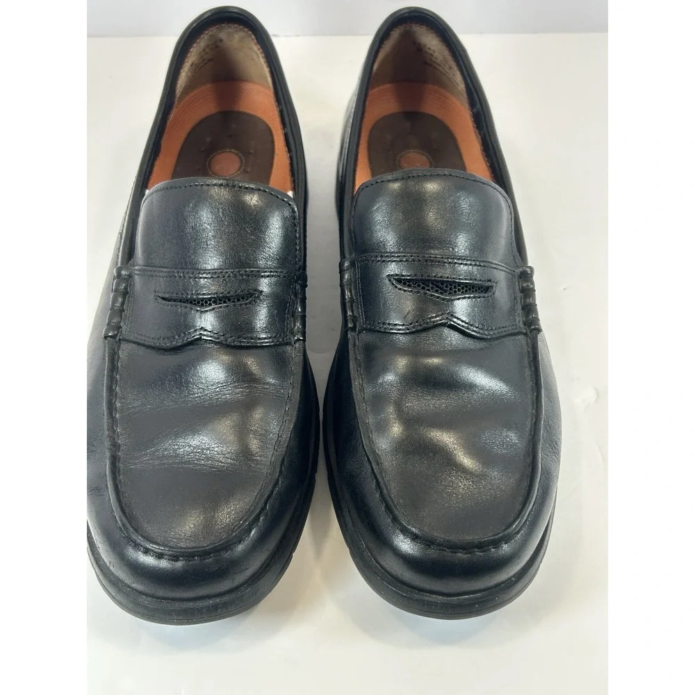 Clarks Unstructured 71740 Men Black Leather Penny Loafer Shoe SZ 10M Pre Owned
